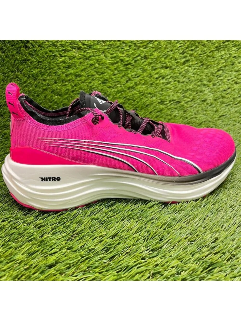 Puma Forever Run Nitro Womens Size 9 Pink Black Athletic Running Shoes Sneakers